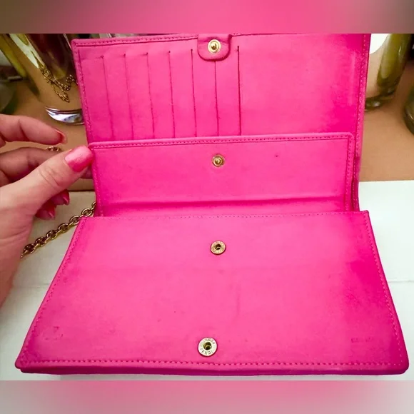 Pink Fendi Lambskin Wallet On Chain WOC - Picture 6 of 15